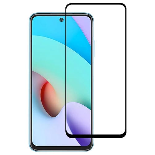 Para Xiaomi Redmi 10 Pegamento completo Pantalla de cubierta completa Película de vidrio templado