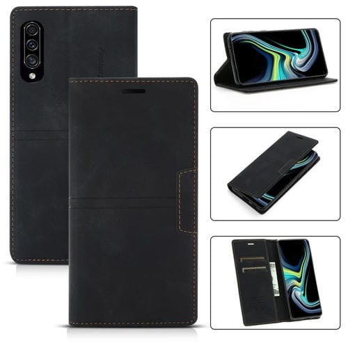 Funda para Samsung Galaxy A70 Dream Magnetic Sucion Business Horizontal Flip PU Cuero con Soporte y Ranura para Tarjeta y Billetera (Negro)