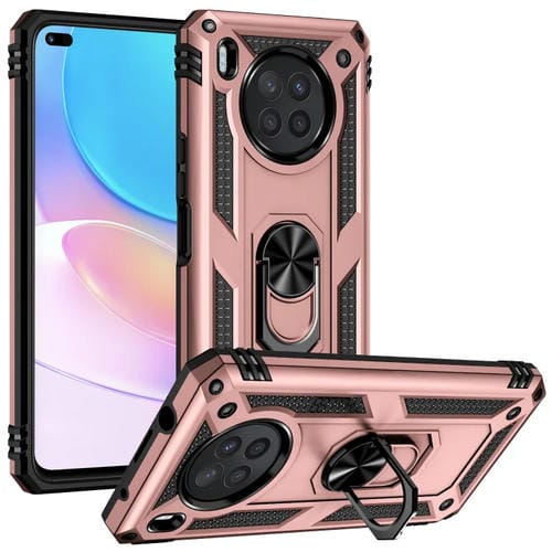 Para Huawei Nova 8i Funda de teléfono a prueba de golpes TPU + PC con soporte giratorio de 360 grados (oro rosa)