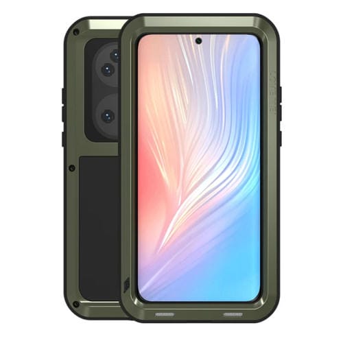 Para Huawei P50 Pro Love Mei Metal a prueba de golpes impermeable a prueba de polvo Funda protectora sin vidrio (verde)