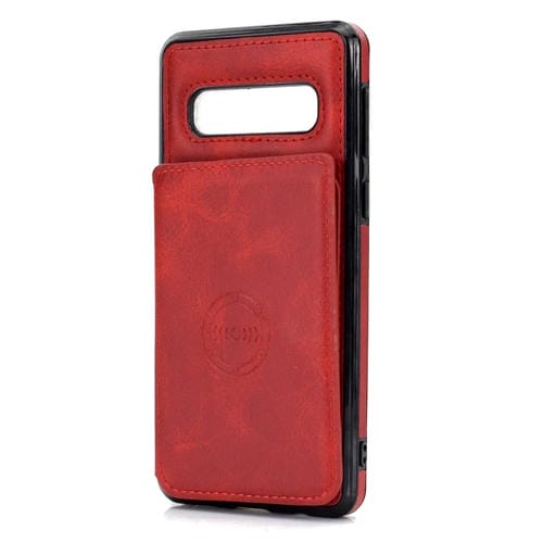 Funda Telefónica Samsung Galaxy S10 Texture Magnete Tarjeta Magnet PU (Rojo)