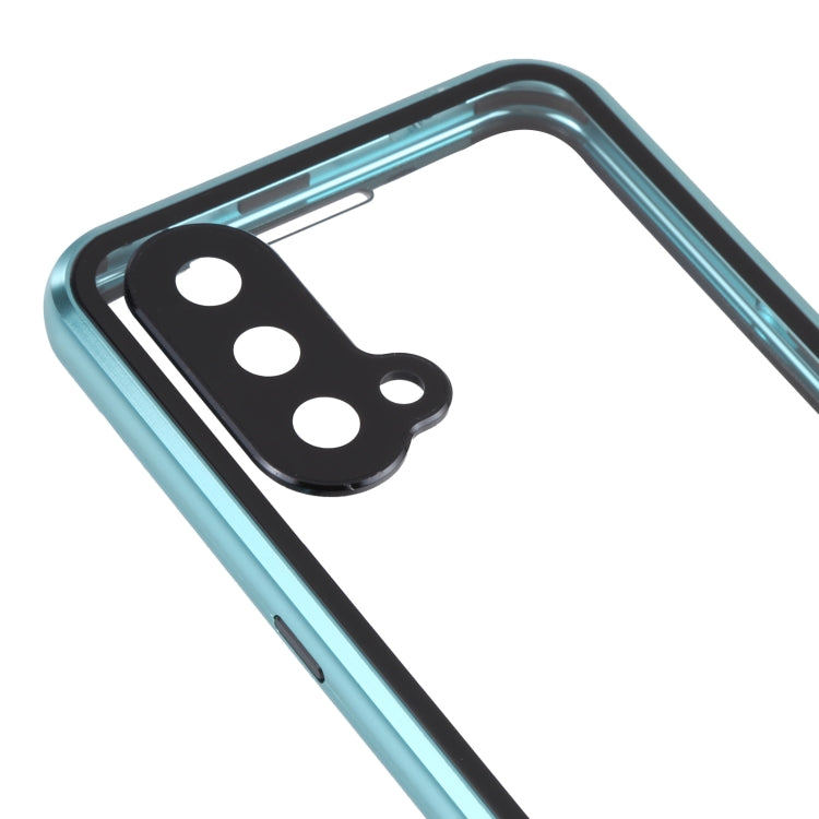 Funda Magnética de Tela y Vidrio Templado para OnePlus Nord Ce 5G (Verde)