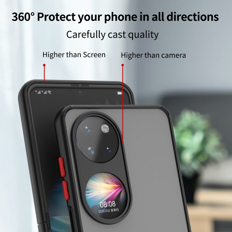 Funda híbrida para Huawei P50 P50 Q Shadow I con Ring Kickstand PC y TPU (Verde Oscuro)