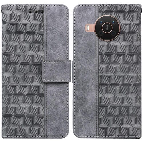 Para Nokia X10 / X20 Funda de cuero en relieve geométrico (gris)