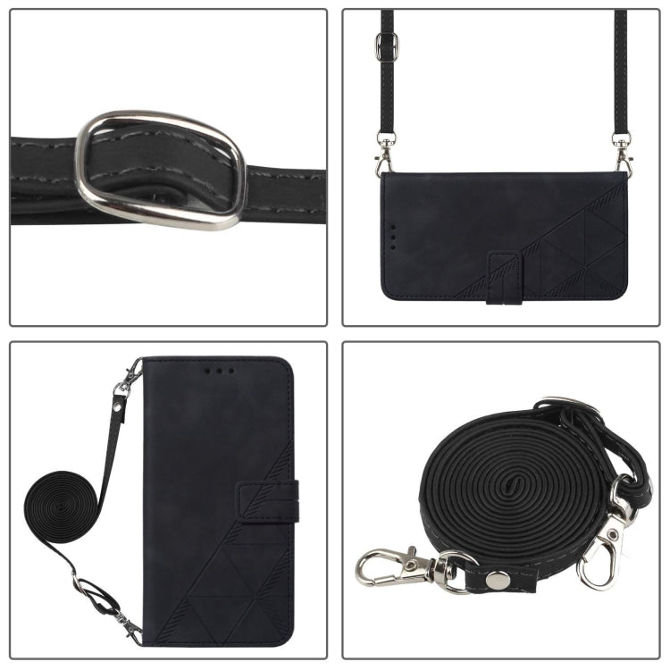 Funda Telefónica de Cuero para Tecno Spark Go 2021 Crossbody 3D En Relieve (Negro)