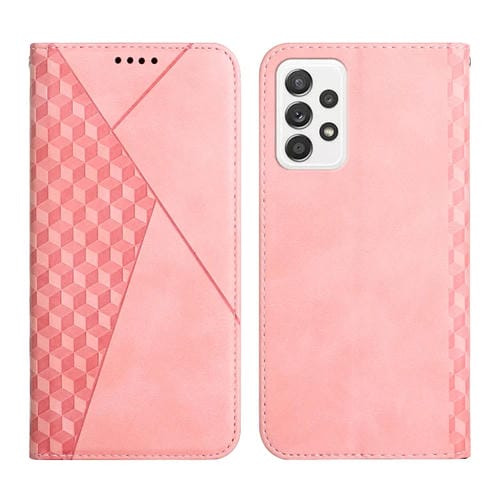 Para Samsung Galaxy A23 Diamond Diamond Splicing Siente Funda de teléfono de cuero magnético (oro rosa)