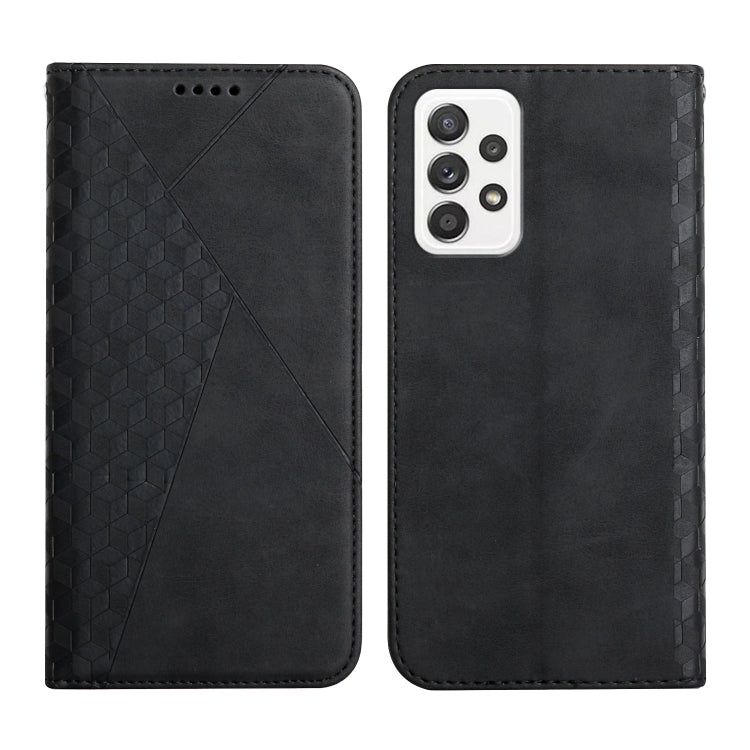 Para Samsung Galaxy A23 Diamond Splicing Splicing Siente la caja del teléfono de cuero magnético (Negro)