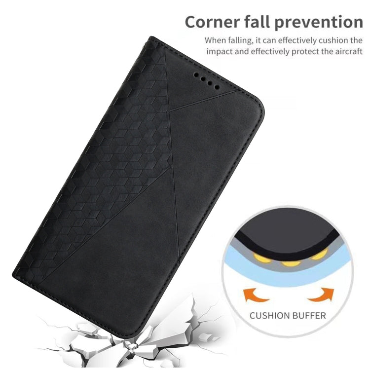 Para Samsung Galaxy A23 Diamond Splicing Splicing Siente la caja del teléfono de cuero magnético (Negro)