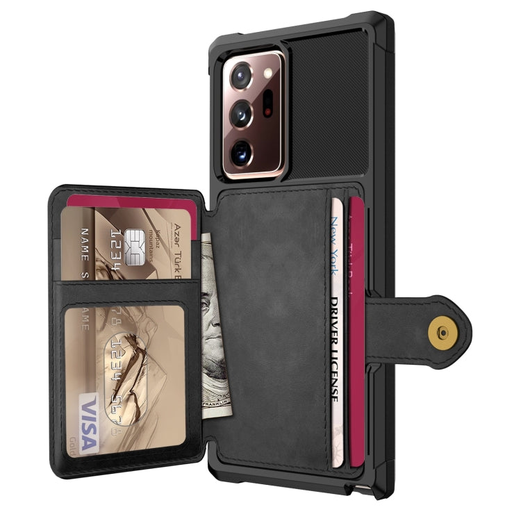 Para Samsung Galaxy Note 20 Bolsa de Tarjeta Magnética Magnina Funda telefónica de cuero (Negro)