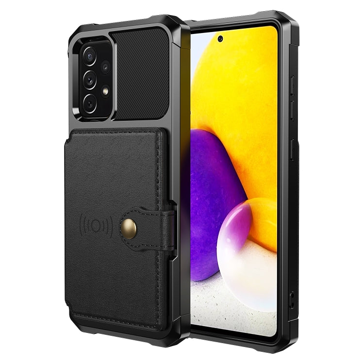 Para Samsung Galaxy A52 5G / 4G Bolsa de tarjeta magnética Magnético Caja de cuero (Negro)