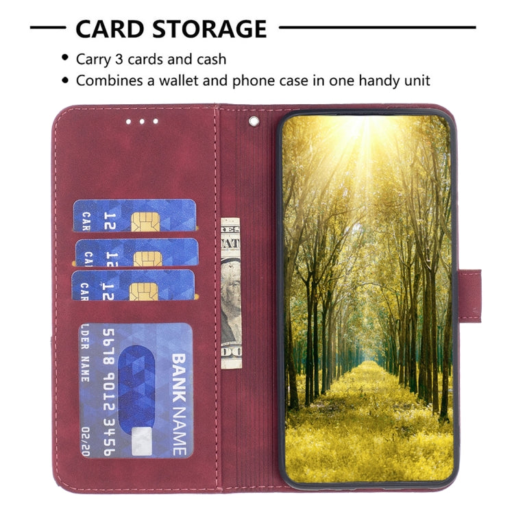 Para infinix cero x neo bf05 hebilla magnética rhombus textura de la caja del teléfono de cuero (rojo)