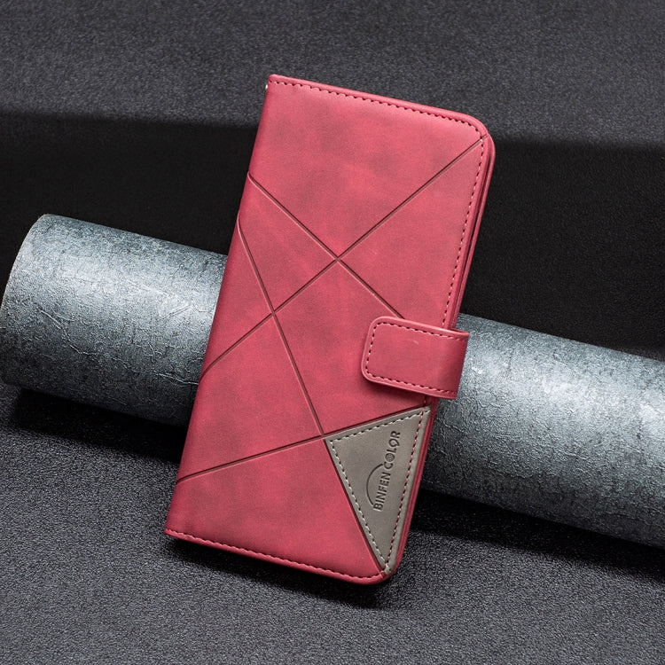 Para infinix cero x neo bf05 hebilla magnética rhombus textura de la caja del teléfono de cuero (rojo)