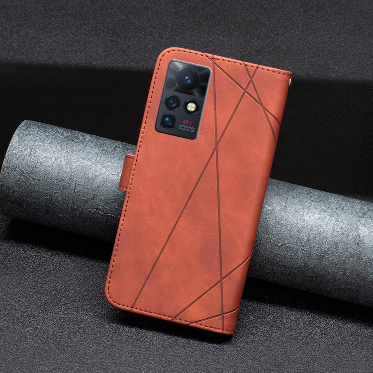 Para infinix cero x / x pro bf05 hebilla magnética rhombus textura de textura de cuero caja (marrón)