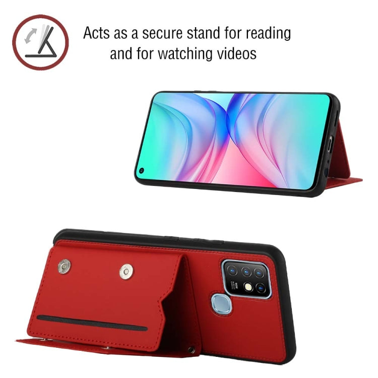 Para infinix hot 10 skin sentfre PU + TPU + PC Phase Case (rojo)