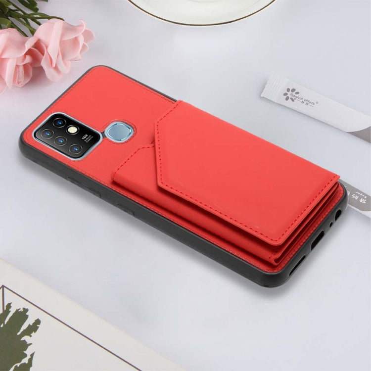 Para infinix hot 10 skin sentfre PU + TPU + PC Phase Case (rojo)