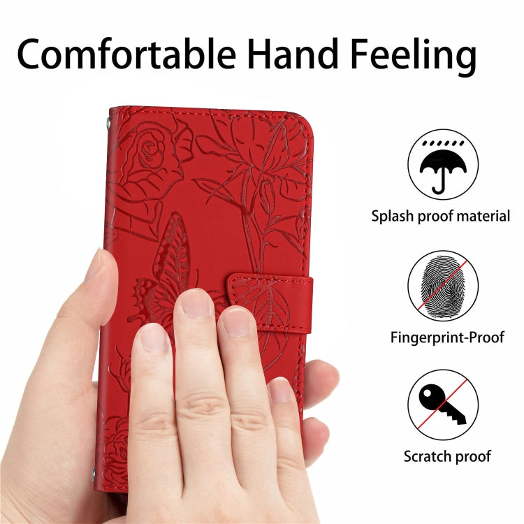 Skin para OnePlus Nord CE 2 5G Butterfly Peony Foothip Fase (Rojo)
