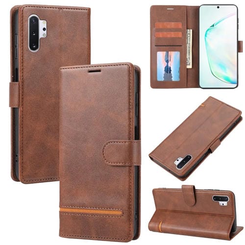 Para Samsung Galaxy Note10+ Cape de cuero Flip de billetera clásica (marrón)