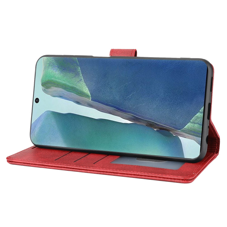Para Samsung Galaxy Note20 Classic Wallet Flip Leather Case (rojo)