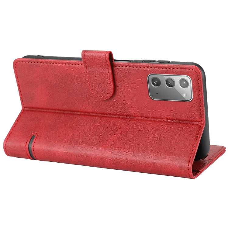 Para Samsung Galaxy Note20 Classic Wallet Flip Leather Case (rojo)