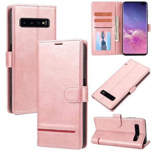 Para Samsung Galaxy S10+ Classic Wallet Flip Leather Case (rosa)