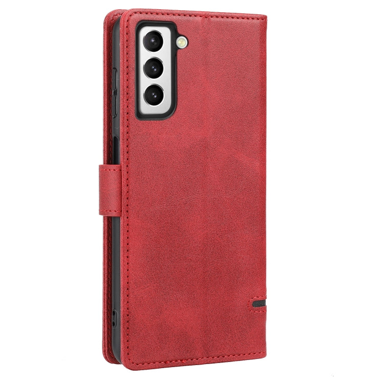 Para Samsung Galaxy S21+ 5G Classic Wallet Flip Leather Case (rojo)
