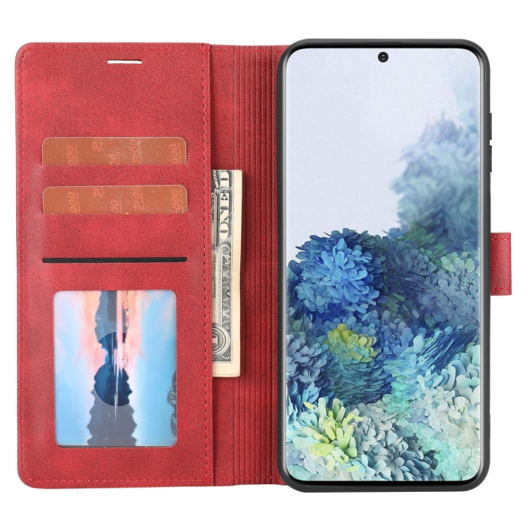Para Samsung Galaxy S21+ 5G Classic Wallet Flip Leather Case (rojo)