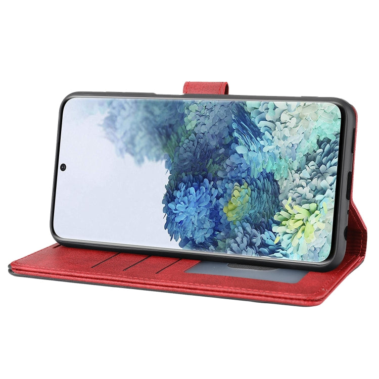 Para Samsung Galaxy S21+ 5G Classic Wallet Flip Leather Case (rojo)