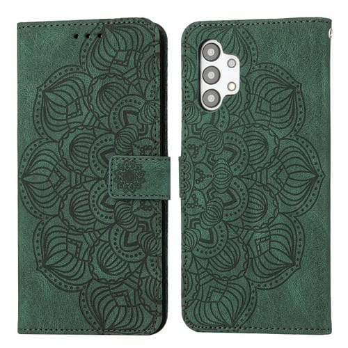 Para Samsung Galaxy A32 5G Mandala Flip Flip Leather Case (verde)