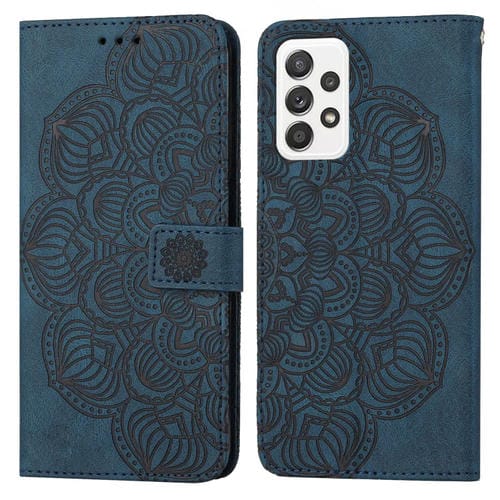Para Samsung Galaxy A33 5G Mandala Flip Flip Leather Case (azul)