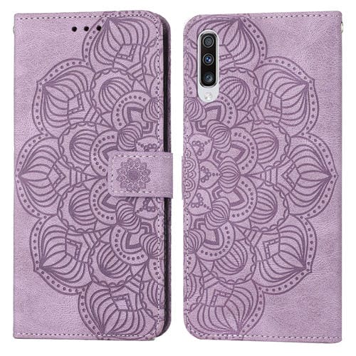 Para Samsung Galaxy A70 Mandala Flip Flip Leather Case (púrpura)
