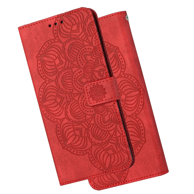 Para Samsung Galaxy A71 4G Mandala Flip Flip Leather Case (rojo)