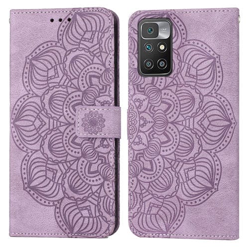 Para Xiaomi Redmi 10 Mandala Flip Flip Leather Case (púrpura)