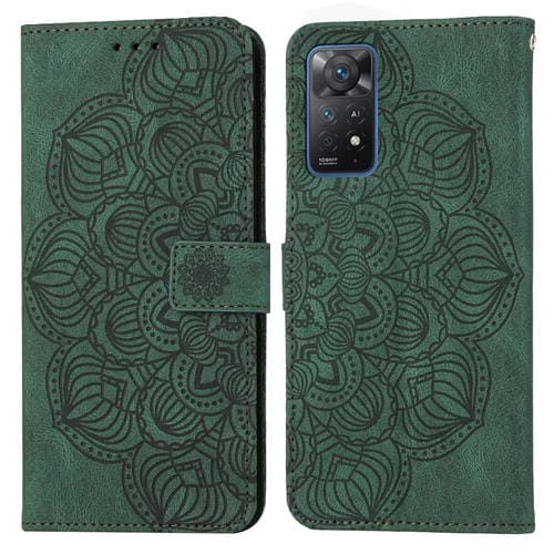 Para Xiaomi Redmi Note 11 Pro International Mandala Flip Flip Leather Case (verde)
