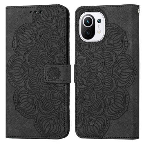 Para Xiaomi Mi 11 Lite Mandala Flip Flip Leather Case (negro)