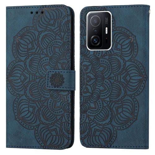 Para Xiaomi 11t Mandala Flip Flip Leather Case (azul)