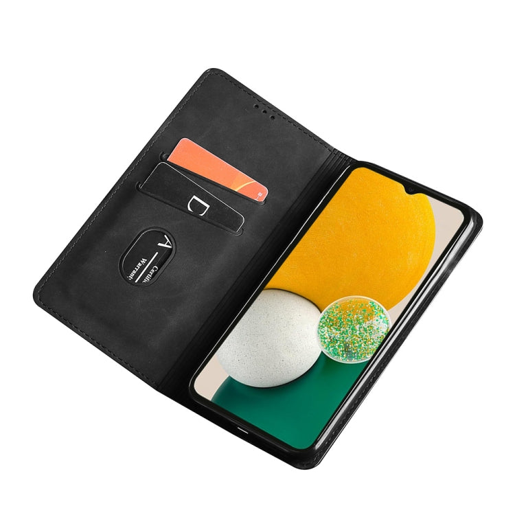 Caja de Cuero Horizontal Magnético para Nokia C21 (Negro)