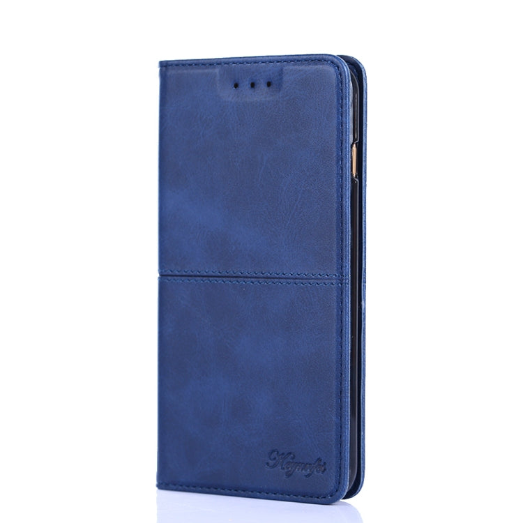 Para Samsung Galaxy S22 Textura de vaca Magnetic Horizontal Flip Leather Case (azul)