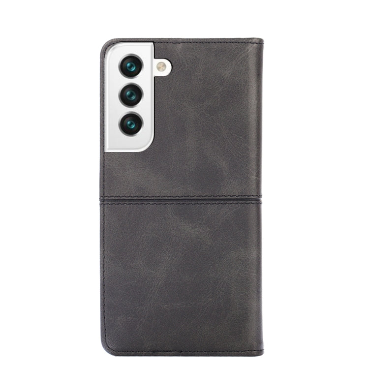 Para Samsung Galaxy S22+ Cow Texture Magnetic Horizontal Flip Cuero Case (negro)