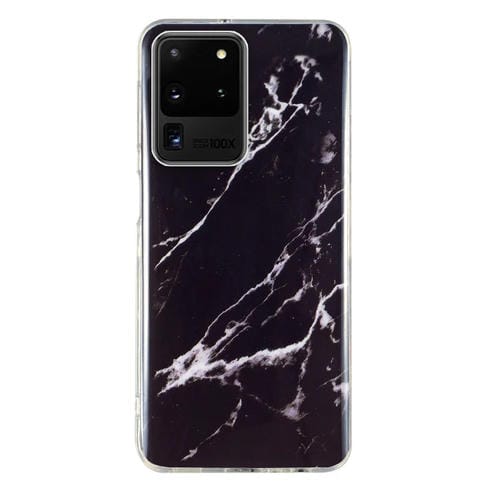 Para Samsung Galaxy S20 Ultra 5G IMD Marble Pattern TPU Funda para teléfono (negro)
