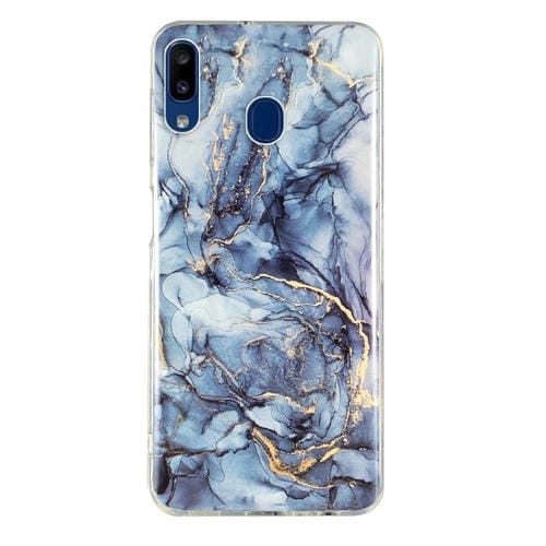 Para Samsung Galaxy A40 IMD Marble Pattern TPU Funda para teléfono (gris)