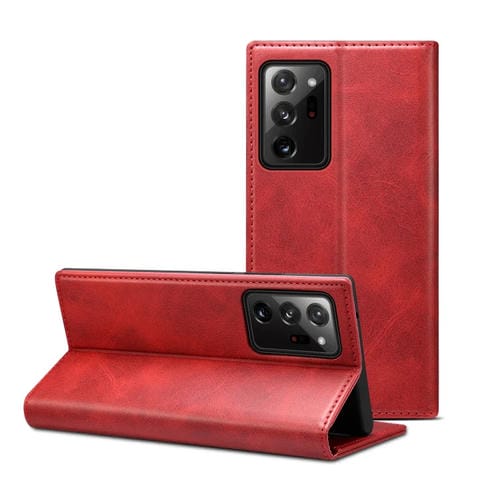 Para Samsung Galaxy Note20 Ultra Calf Texture Horizontal Flip Funda de cuero para teléfono (Rojo)