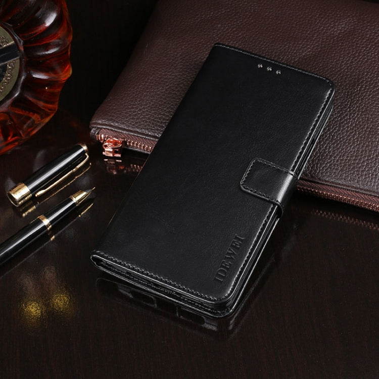 Para Sony Xperia 1 II idewei Crazy Horse Texture Funda de cuero con tapa horizontal con soporte, ranuras para tarjetas y billetera (negro)