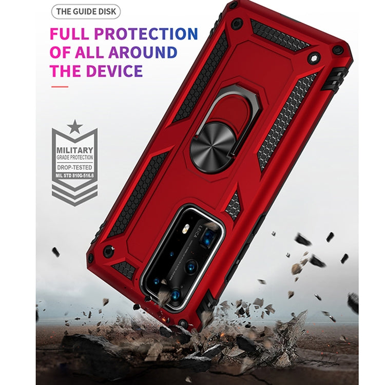 Para Huawei P40 Pro Funda protectora TPU + PC a prueba de golpes con soporte giratorio de 360 grados (azul)