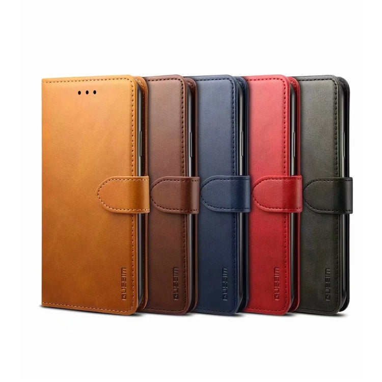 Para Huawei Honor 20 GUSSIM Business Style Funda de cuero con tapa horizontal con soporte, ranuras para tarjetas y billetera (negro)