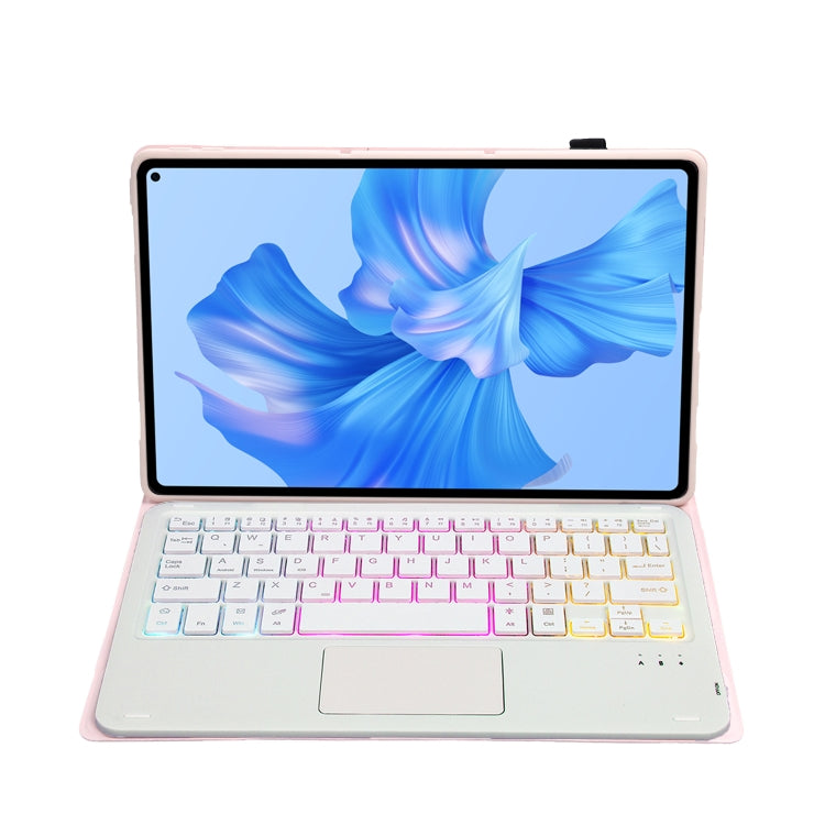Funda de Cuero para Huawei Matepad Pro 11 (2022) Ahw12-As con Teclado Bluetooth Retroiluminado Desmontable (Rosa)