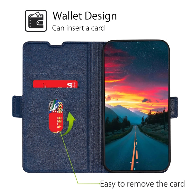 Estuche de Cuero para Motorola Moto G32 4G con Hebilla Lateral Ultrafino (Azul)