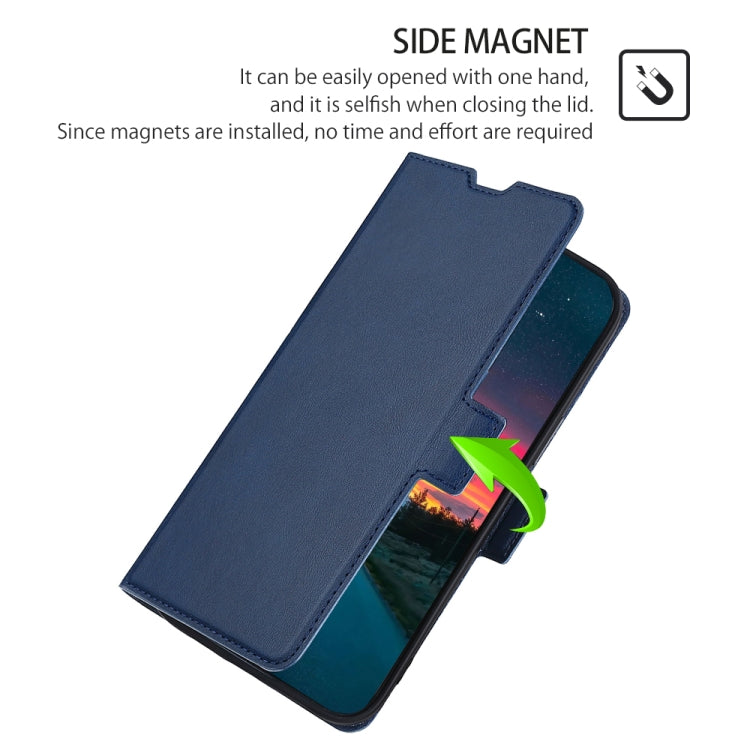 Estuche de Cuero para Motorola Moto G32 4G con Hebilla Lateral Ultrafino (Azul)
