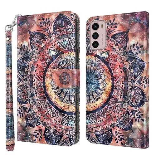 Estuche para Motorola Moto G42 5G de Cuero Pintado en 3D (Mandala)