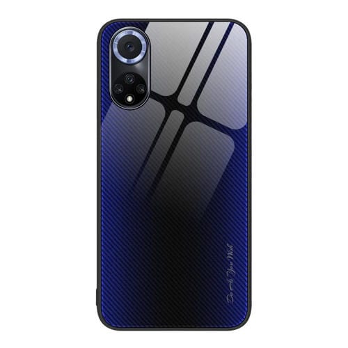 Para Huawei nova 9 Texture Gradient Glass TPU Phone Case (Azul oscuro)