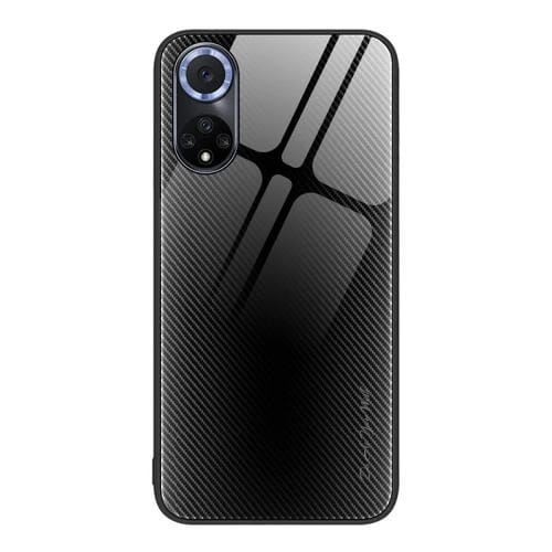 Para Huawei nova 9 Texture Gradient Glass TPU Phone Case (Negro)